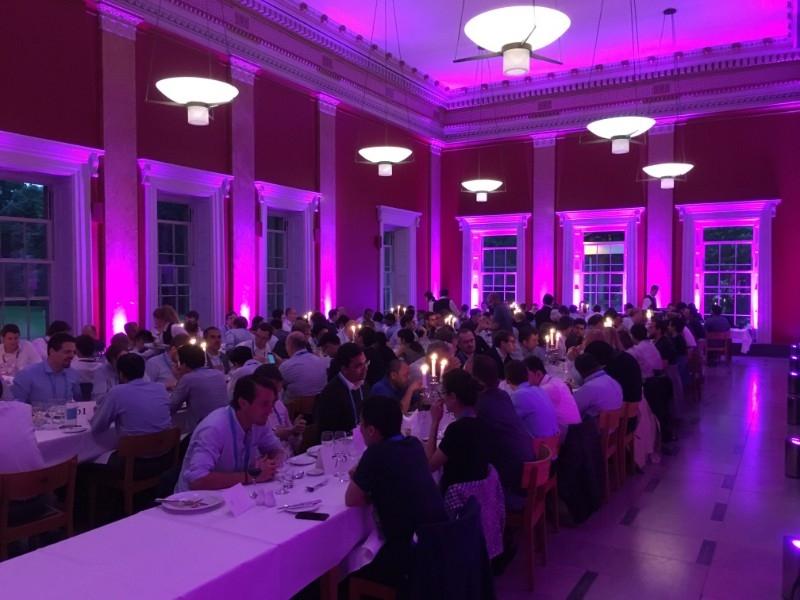People attending an event showing lighting effect