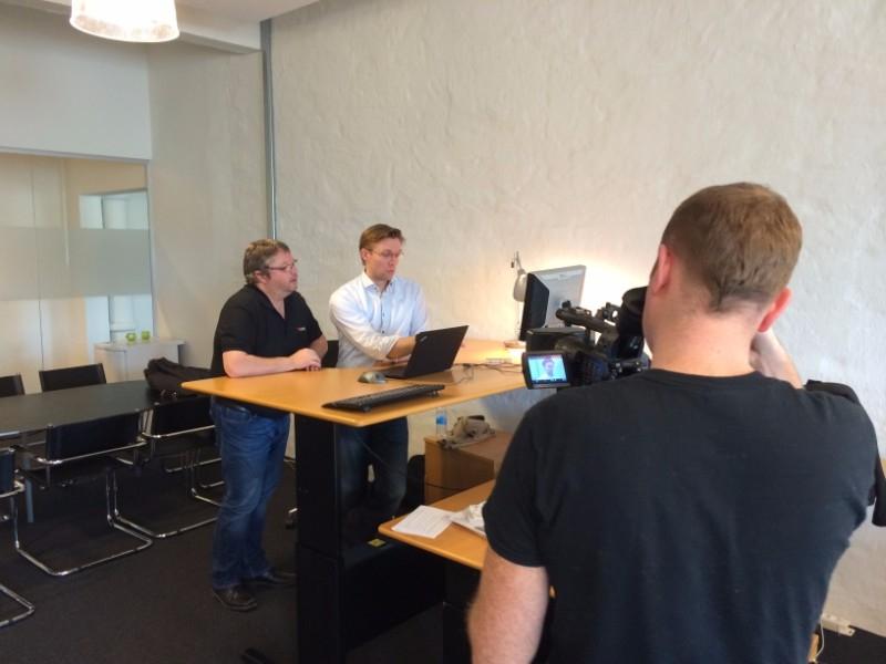 Filming a video for a client
